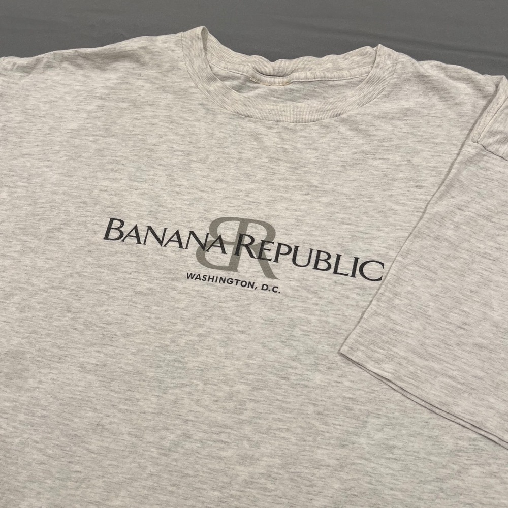 Vintage Banana Republic Washington DC Logo Graphic 90s Heather Gray XL